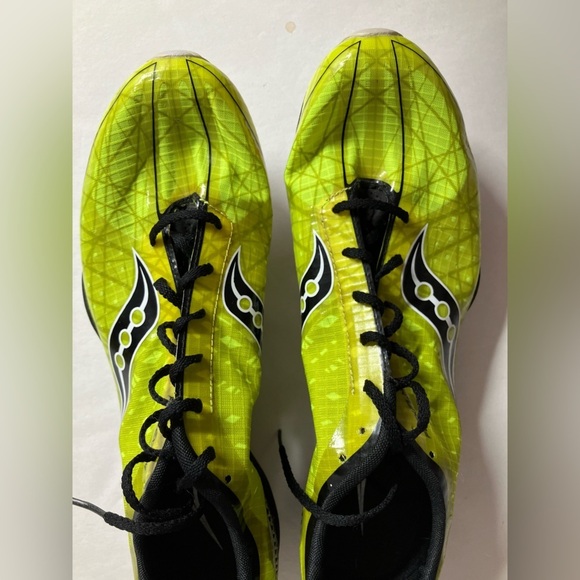 Saucony Men’s Shay XC3 Spike Running Shoe/Cleats, Size 11.5, Neon Green/Black main image 2